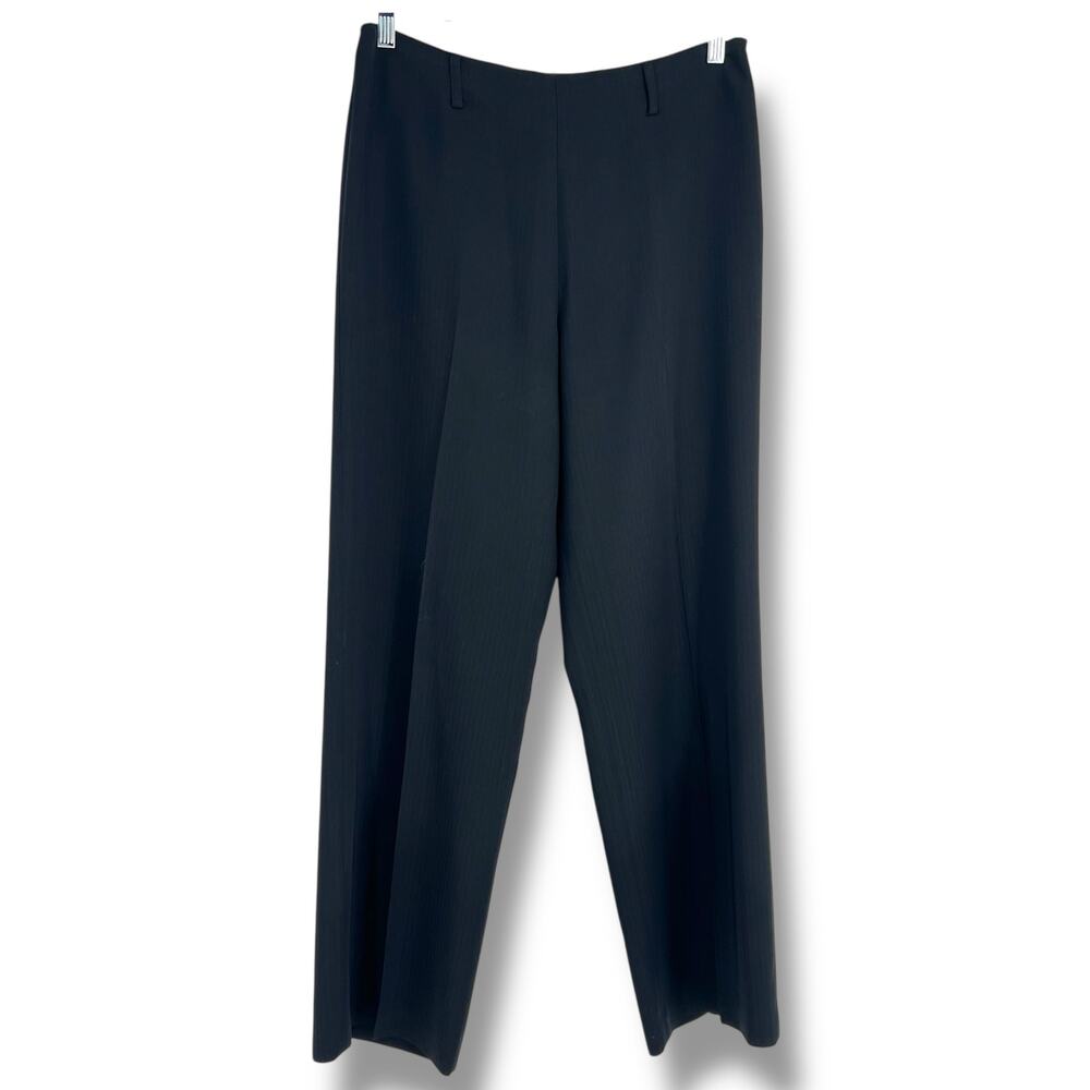 Woman's Subtle Striped Wide Leg Dress Pants 8 Officewear Preppy Longline Goth